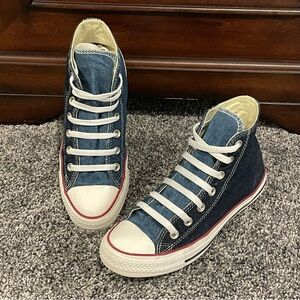 Converse All Star Two-Tone Blue Denim High-Top Sneakers Size W7/M5
